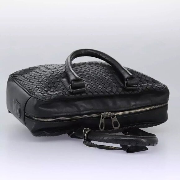 BOTTEGA VENETA INTRECCIATO Hand Bag Leather Black Auth - Picture 10 of 16